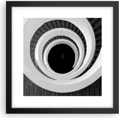 Produktbild von Gerahmtes Poster - Schwarzer Rahmen - Stück Modern Treppe - 30x30 cm - Wand Bild - Wanddeko - Wandbilder - Kunstposter - Wandposter - Bilderrahmen - Bilder - Kunstdruck - Wandbild - P2BAC30x30-4132