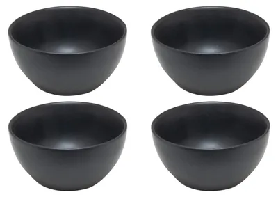 Produktbild von Müslischalen - Ø 14 cm - Schwarz matt - Steingut - 4er Set