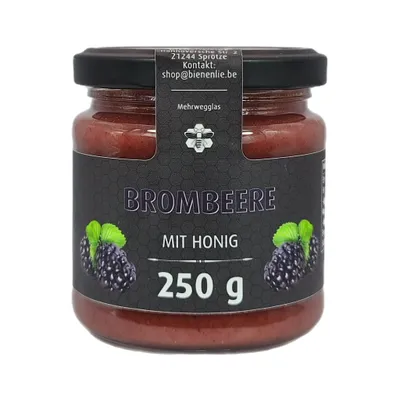 Produktbild von Brombeere mit Honig - fruchtig & säuerlich Honigsüßer Aufstrich mit natürlicher Frucht | 250g perfekt zum verschenken & genießen