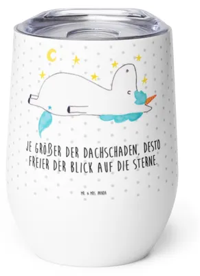 Produktbild von Mr. & Mrs. Panda thermosbecher Einhorn Sternenhimmel - Weiß - Geschenk, Isolierbecher, Sterne, Einhörner, Verrückt, Thermobecher, kaffee tasse, Unicorn, Thermo Becher