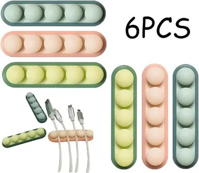 Produktbild von Kabelclips, Silikon-Kabelorganizer, selbstklebende Ladekabelclips, Schreibtisch-Kabelorganizer