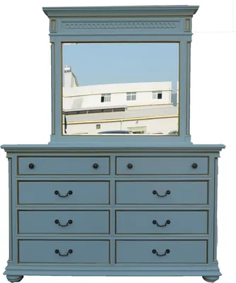 Image de Meubles de chambre à coucher de style élégant Commode Armoire Buffet classique avec miroir