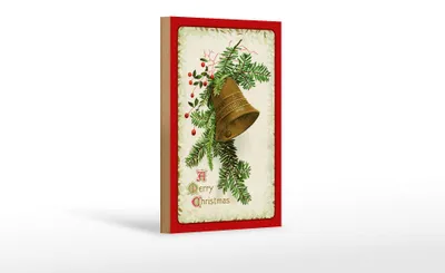 Produktbild von Holzschild Weihnachten Christmas Glocke Winter 12x18 cm Dekoration
