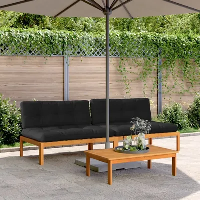 Produktbild von Möbel Garten-Mittelsofas aus Paletten mit Kissen 2 Stk. Akazienholz - Gartensofas 3209484
