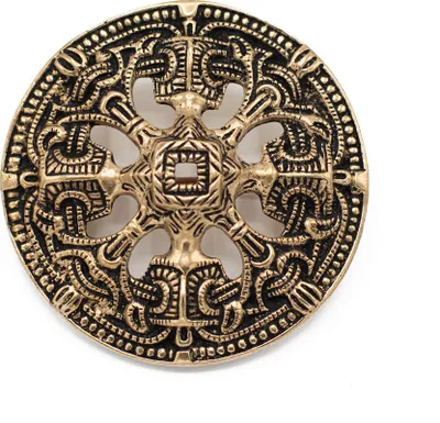 Produktbild von Wikinger Scheibenfibel Troendelag im Borrestil bronze