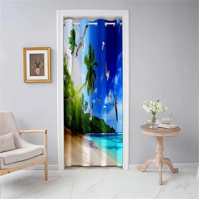 Produktbild von Türvorhang Blickdicht mit Ösen, Verdunklungsvorhänge 168x229cm Möwe 2