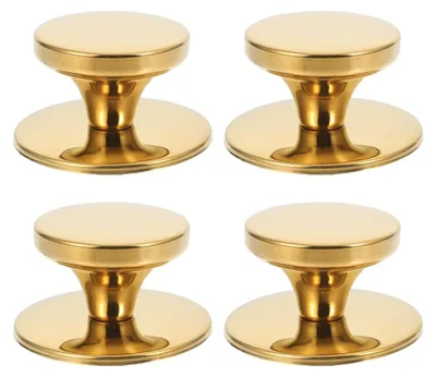 Topfdeckelgriff, 4 Stück, Edelstahl, hitzebeständig, 6,7 x 6,7 x 3,7 cm, gold