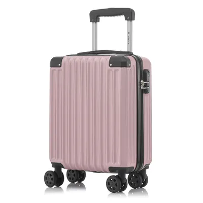 Produktbild von Koffer Trolley Reisekoffer Suitcase, Rollkoffer Handgepäck ,mit 4 Rollen360°, Hartschalenreisekoffer, Zahlenschloss, Weicher Gummigriff(S, Roségold)