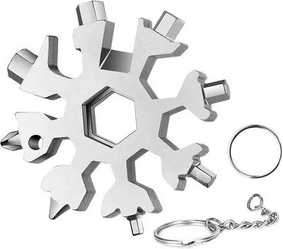 Produktbild von 20-in-1 Multifunktionswerkzeug (Silber) - 20-fachiges Multifunktionswerkzeug - Schlüsselanhänger - Ringschlüssel - Geschenkgadget - Werkzeugset - Ideal für Feiertags-Geschenke - Praktisches Festtags-Gebräuchlich