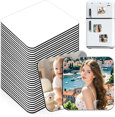 Produktbild von Sublimationsmagnete 50 Stücke 5.5 x 5.5 cm, für Kühlschrank