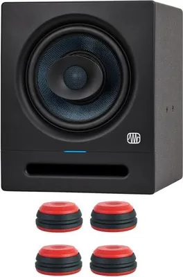 Image de Moniteur de studio Presonus Eris Pro 8 avec pieds d'enceinte Rouge