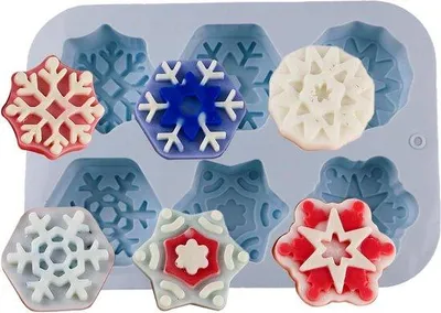 Imagen del producto de Moldes de silicona con forma de copos de nieve para chocolate y pasteles