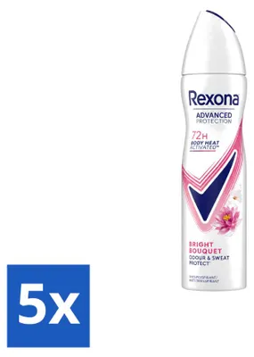 Productafbeelding van 5 x Rexona Advanced Protection Bright Bouquet Antitranspirant Spray 150 ml - Voordeelverpakking - 5 stuks