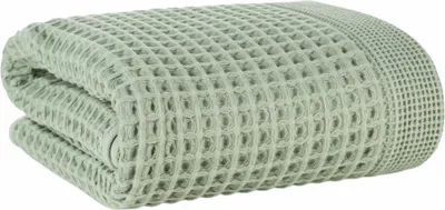 Produktbild von EUROFIRANY | Handtuch - Duschtuch - 50 x 90 cm - Waffelstruktur - grün - aus Baumwolle - Gästetuch