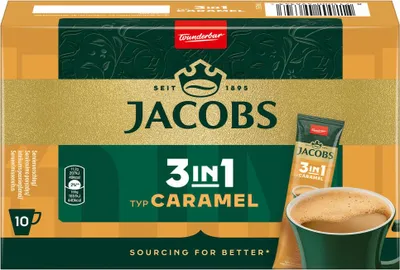 The image shows the front of a Jacobs coffee packaging.
