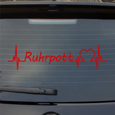 Produktbild von Heckscheibenaufkleber Ruhrpott Puls Herzschlag Auto- mit Ferien Region Motiv 55x14 cm Rot Auto Aufkleber Sticker