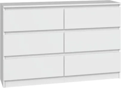 Produktbild von VBChome Kommode mit 6 Schubladen 120 x 30 x 75 cm Weiß Grifflose Schubladenkommode Mehrzweckschrank für Flur Schlafzimmer Wohnzimmer Kinderzimmer Modern Weiß