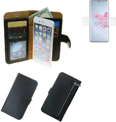 Produktbild von K-S-Trade Schutz Hülle kompatibel mit ZTE Axon 11 5G Klapphülle Case Phone cover Slim Handytasche Handy Hülle schwarz aus Kunstleder (1 Stk)