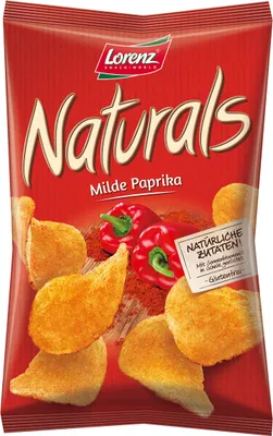 Zdjęcie produktu dla Lorenz Naturals łagodne paprykowe chipsy ziemniaczane prażone w łupinach 95g
