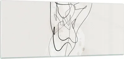 Produktbild von Bilder auf glas - Einteilig - Linie Frau Linie - 100x40cm - Glasbilder - Wandbilder - Bilder - zum Aufhängen bereit - Wanddekoration aus Glas - Glas Bilder - Wandbild auf Glas - GAB100x40-5119