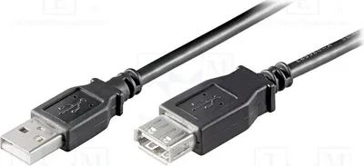 Obrázok produktu pre 1x Kábel, 0,6 m, USB A (samica), USB A (samec), USB 2.0, čierna, 68625, USB kábel a adaptér