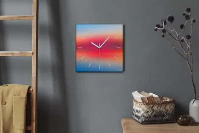 Produktbild von Coloray Hodiny Unikátní 30x30 cm  Tiché hodiny Pro obývací pokoj a kuchyň Nástěnné hodiny Plátno Bílé ručičky hodin - Foggy Lake