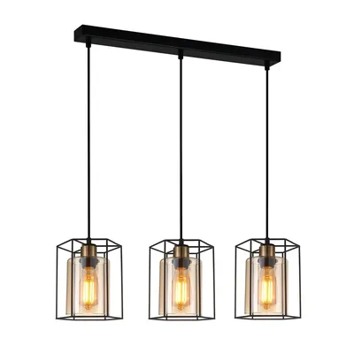 Immagine prodotto di Italux Kalula lampada a sospensione industriale nera PND-78901-3-BK+AMB