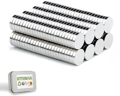 Produktbild von UTOMAG 200 stück neodymiummagneten 5x1mm, ultrastarke mini permanente magneten, runde kleine magneten für Kühlschränke, magnetische Whiteboards, Magnetband, Pinnbördchen, Fotos, Karten, Miniaturen