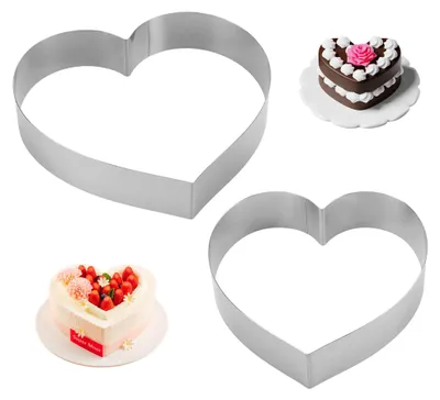 Herz-Backform-Set 2-tlg., 15/20 cm, Edelstahl, Höhe 5 cm