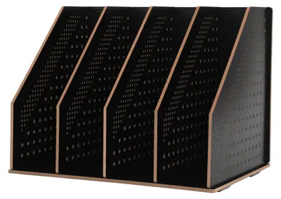 Immagine prodotto di Omgoods - Archivio in legno - Organizzatore da scrivania - Portadocumenti - Portariviste - Contenitore da scrivania - Con 8 etichette - 32,9 x 25,4 x 24,5 cm - Organizzatore da scrivania