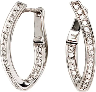 Produktbild von JOBO Creolen 585 Gold Weißgold 42 Diamanten Brillanten 0,273ct. Ohrringe