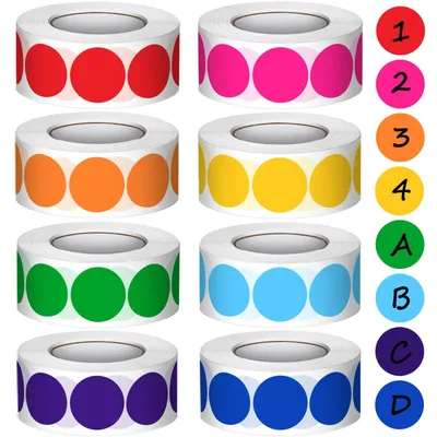 Image de Points adhésifs ronds, 20 mm, 4000 pièces, 8 couleurs, pour le marquage