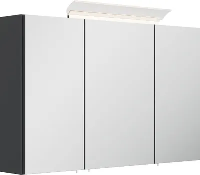 Produktbild von Badezimmer Spiegelschrank 3-türig/ LED-Acrylglaslampe/ Grafit