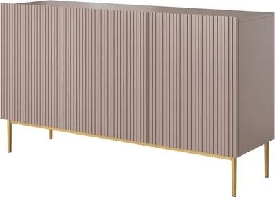 Zdjęcie produktu dla Komoda Nicole 150 cm – antyczny róż MDF / złote metalowe nogi