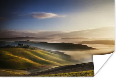 Produktbild von MuchoWow® Poster Toskana - Nebel - Landschaft 60x40 cm - Schlafzimmerdekoration