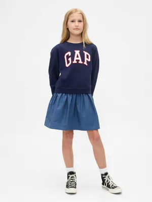 Produktbild von GAP Dunkelblaues Übergroßes Mädchenkleid mit Rundhalsausschnitt und A-Linien-Rock, Größe L