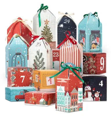 Adventskalender zum Befüllen, 25 Boxen, DIY, personalisierbar