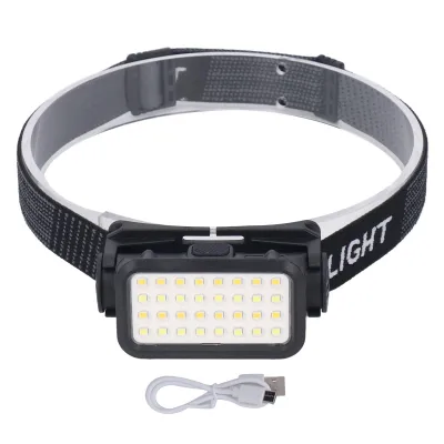Zdjęcie produktu dla Czołówka LED ładowana przez USB z 5 prędkościami Wysoka jasność IPX4 Wodoodporna do jazdy na rowerze Wędkarstwo