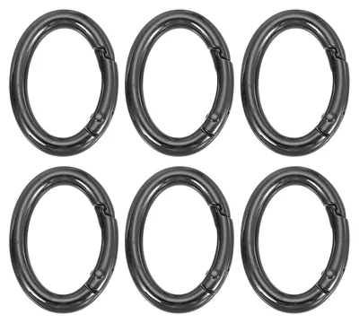 Federschnellverschlüsse oval, 39 mm, Metall, 10 Stück, Schwarz