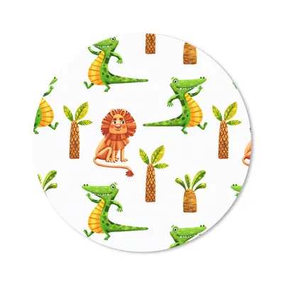Produktbild von MuchoWow® Mauspad Mousepad Dschungel - Tiere - Palmen 50x50 cm - Mousepads - Maus Mat - Pad - Mausunterlage - Vinyl