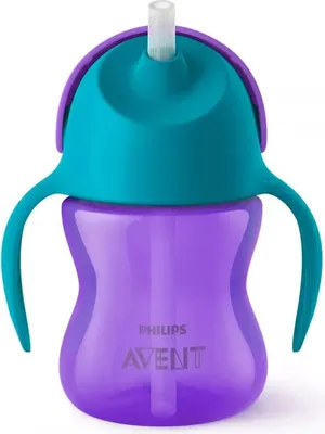 Zdjęcie produktu dla Avent kubek ze słomką i uchwytami 200 ml od 9 miesięcy - fioletowy