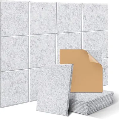 Produktbild von Famanu Akustikpaneel Selbstklebend - 12 Stück, 30x30x1cm, Polyester