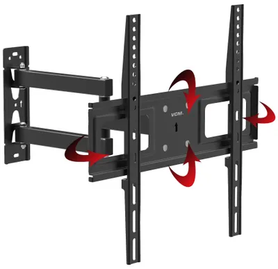 Image de Support mural universel Meuble Télévision 32-55 pouces jusqu'à 25 kg | 10 degrés inclinables | pivotant à 90 degrés | extensible | VESA jusqu'à 400x400 | Support Meuble Télévision avec niveau d'eau | Support Fernseh B-SN400