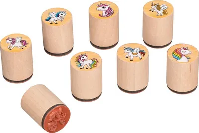 Produktbild von Holzstempel Stempel Einhorn 8 Stück von goki