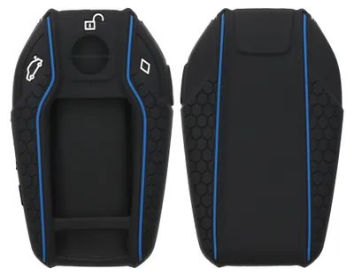 Produktbild von kwmobile Schlüsselhülle für BMW Display Key Autoschlüssel Hülle - Autoschlüssel Schlüssel Hülle aus Silikon - Schlüsseletui in Schwarz Blau