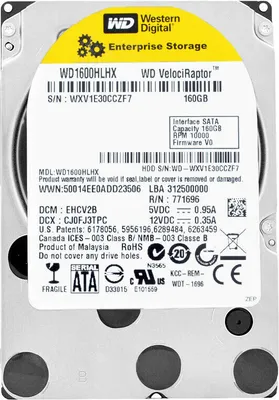 Produktbild von Festplatte WD 160Gb WD1600HLHX 32Mb Cache 10 000Rpm Sata II 2,5" Zoll