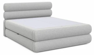 Produktbild von Boxspringbett - 180 x 200 cm - Hellgrau - Webstoff - mit Bettkästen