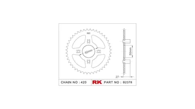 Produktbild von Rk Kettenrad 420 42z Stahl silber