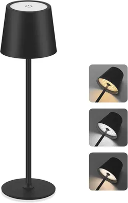 LED-Tischlampe, Touch, USB, dimmbar, 3 Farbtemperaturen, Schwarz
