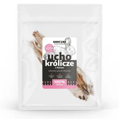 Produktbild von UNISZKI Kaninchenohr mit Fell - Leckerli für Hunde - 2 Stück